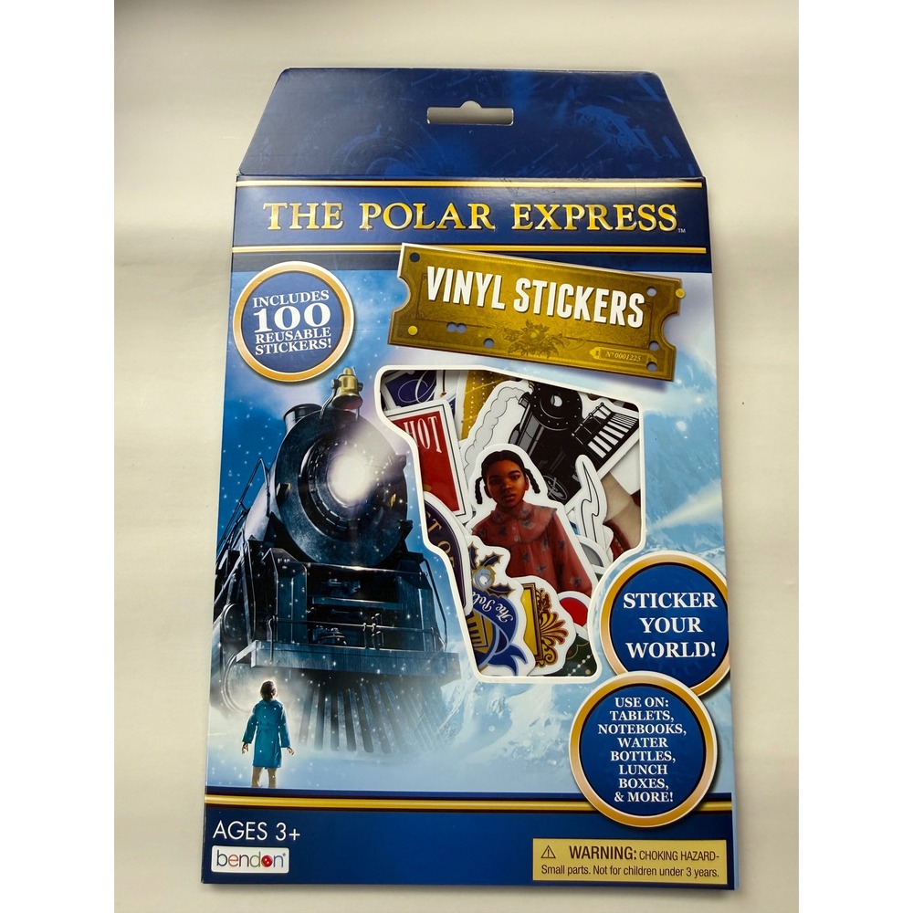 The Polar Express 100-Piece Reusable Vinyl Stickers Bendon New